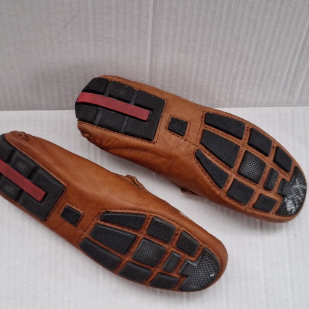Prada Loafers Shoes Brown Tan leather Driver Loafer Leather 36 Women 6 - Picture 3 of 7